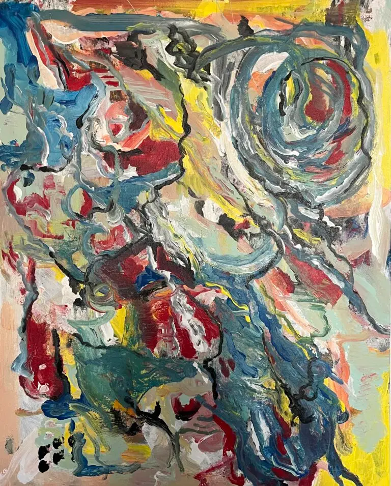 Gestural acrylic Portrait Painting in the style of Willem de Kooning - Elisabeth Vismans