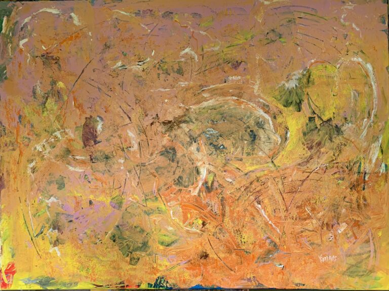 Orange and yellow abstract painting.